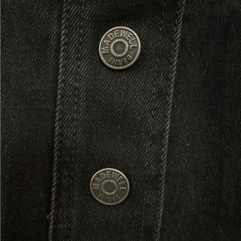 Madewell Black Denim Mini Skirt snaps up - Picture 7 of 8